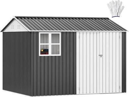 DWVO 10x8ft Metal Outdoor Storage Shed by DWVO