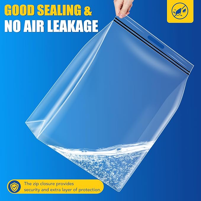 BURVAGY 6Pack Extra Large Plastic Storage Bags 10 Gallons 24"x20"x7" Zero BPA - Image 3