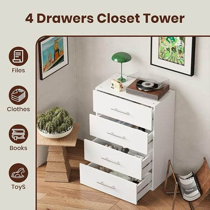 ROOMTEC 25.5" 4 Drawer Short Tower Closet Unit, Modular Closet System - Image 8
