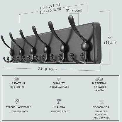 Dseap Coat Rack Wall Mounted - Image 6
