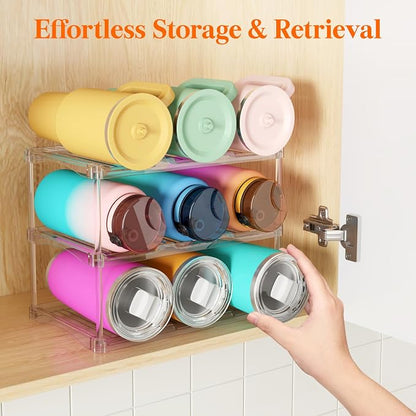 Lifewit Stackable Water Bottle Storage Organizer, Tumbler Cup Organizer - Image 5