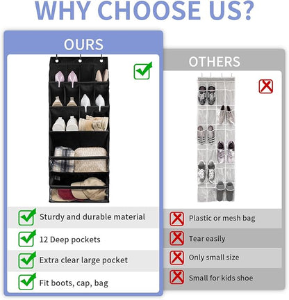 FENTEC 1 Pack Over-the-Door-Shoe-Organizers, Hanging Shoe Organizer - Image 8