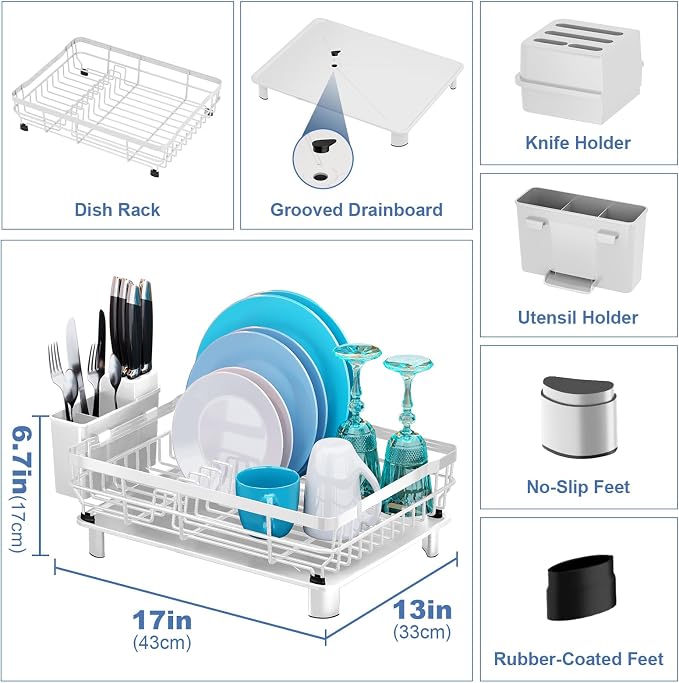 MOUKABAL Dish Drying Rack, Dish Rack, Large Dish Racks - Image 4