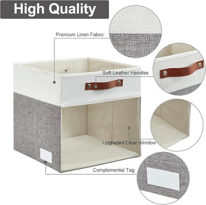 Bagnizer Storage Cubes, 4 Pack Linen Foldable Storage Bins - Image 5