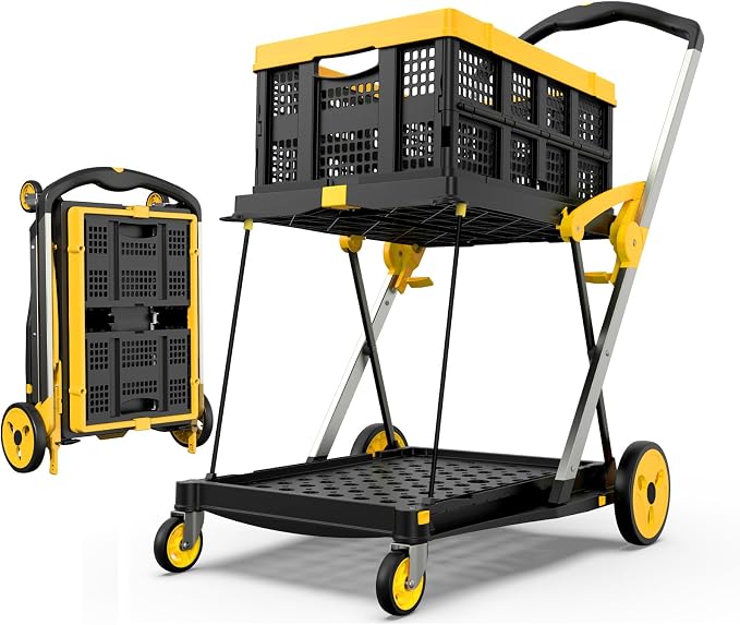 TOLRET Shopping Cart with Wheels, 200 lbs Capacity Grocery Cart on Wheels | by TOLRET