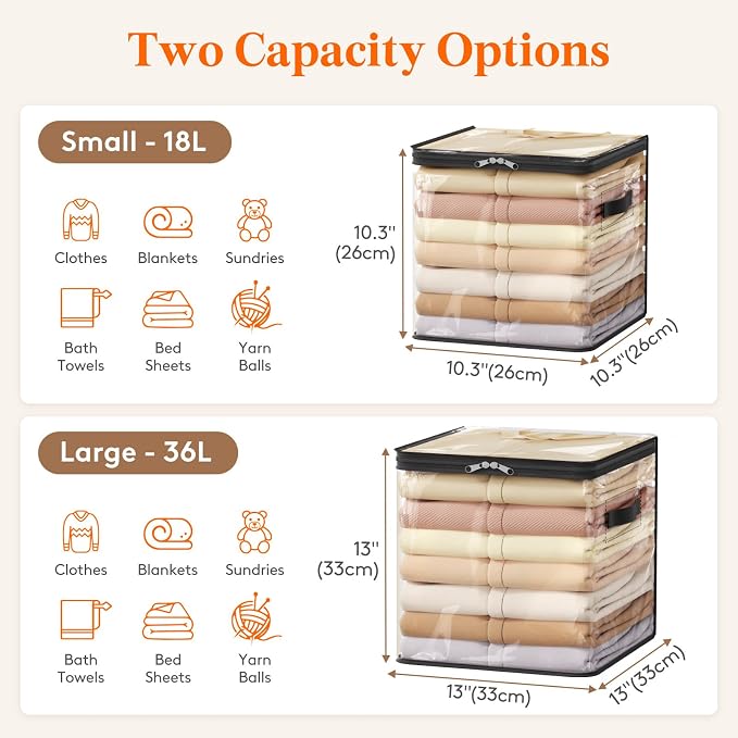 Lifewit 6 Pack Clear Clothes Storage Bags, Sweater Storage - Image 2