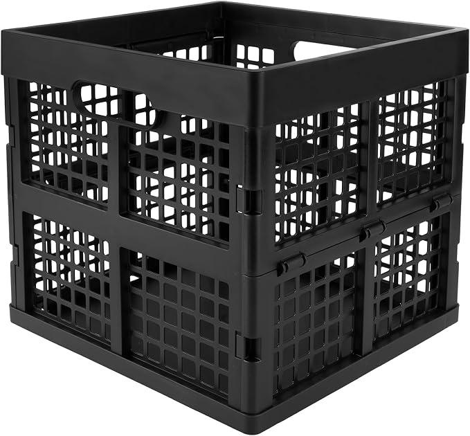 3-Pack Collapsible Plastic Storage Crates, Foldable Crates - Image 3