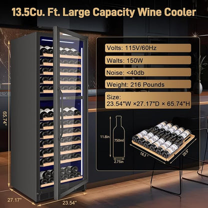 24" Inch Dual-Zone Wine Fridge, Freestanding/Built-in Wine Cooler Refeigerator - Image 8