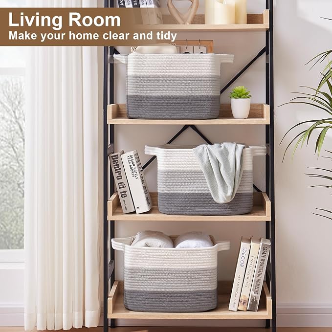 Storage Basket for Organizing, Woven Baskets for Storage, Rectangle Decorative - Image 4