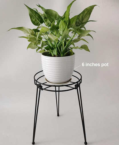 Midcentury Modern Metal Potted Plant Stand 18.7 inches Tall Flower Pot Holder - Image 6