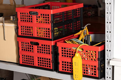Eslite 34L Large Plastic Folding Storage Crates, Collapsible Crates - Image 7