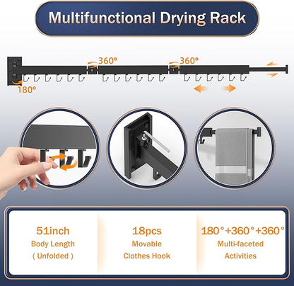 Clothes Drying Rack Wall Mounted, Laundry Rack Wall Wount, Drying Rack Clothing - Image 5