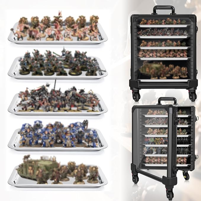 Miniatures Storage Case Miniatures Transport Case Aluminum Alloy Frame Display - Image 7