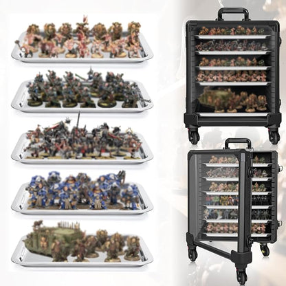 Miniatures Storage Case Miniatures Transport Case Aluminum Alloy Frame Display - Image 7