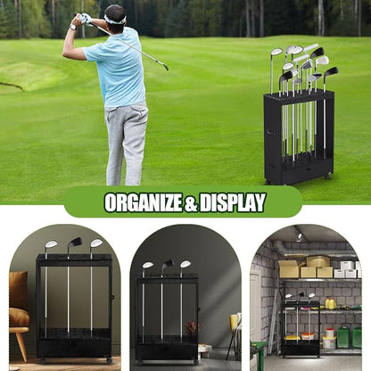 27 Hole Golf Club Stand Holder Wooden Golf Club Organizer Putter Display Rack - Image 7