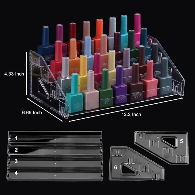 SUTOKAKA 4-Tier Clear Acrylic Nail Polish Organizer Stand | 4-layer organizer - Image 6