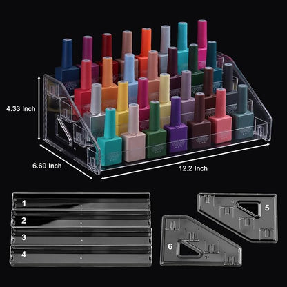 SUTOKAKA 4-Tier Clear Acrylic Nail Polish Organizer Stand | 4-layer organizer - Image 6