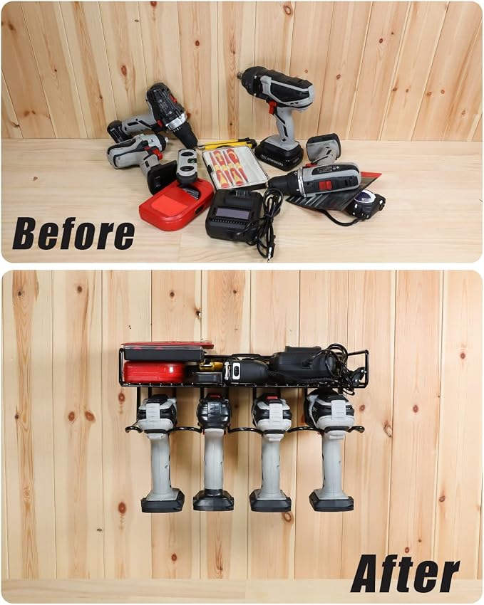 Heavy Duty Tool Organizer, 4 Wall Mount Anchors, 3.95" Between Slots, Sturdy - Image 6