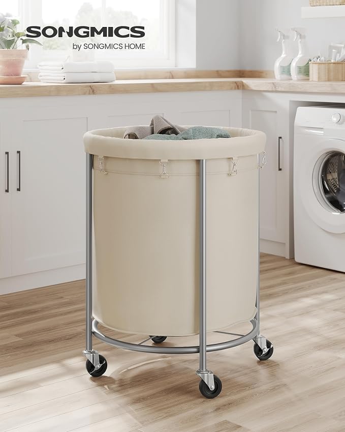 SONGMICS Laundry Basket, Rolling Steel Frame - Image 2