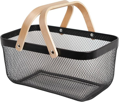 Metal Mesh Steel Harvest Basket, Wire Garden Basket by SANHSEHOME