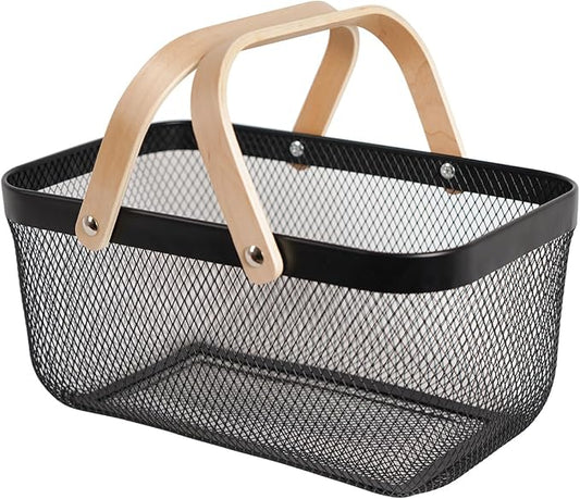 Metal Mesh Steel Harvest Basket, Wire Garden Basket by SANHSEHOME