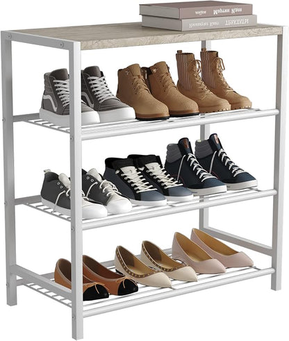 HOMEFORT 4-Tier Shoe Rack, Modern Industrial Shoe Storage Tower, Narrow Shoe by HOMEFORT