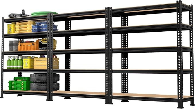 5-Tier Metal Storage Shelves: Heavy Duty Garage Shelving Adjustable Shelves by StaycalisHome