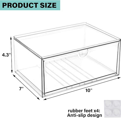 Prsildan Acrylic Makeup Organizer Stackable Clear Storage Drawers - Image 3