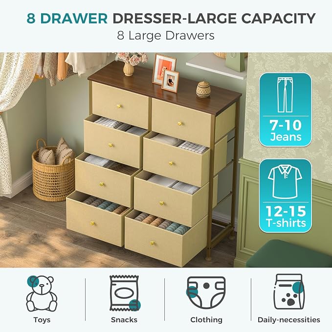 OLIXIS 8 Drawer Storage Dresser - Image 4