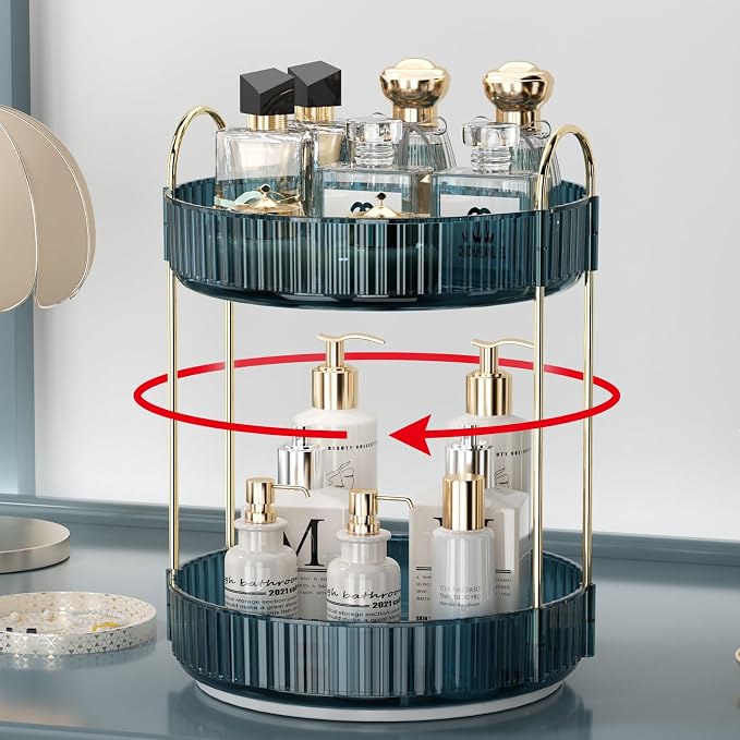 360 Rotating Makeup Organizer for Vanity, Bathroom Countertop Organizer by Weidace