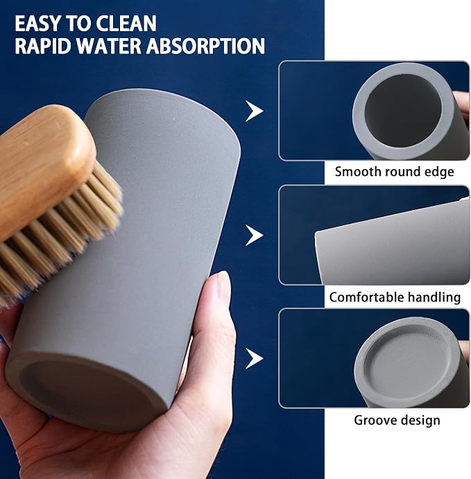 Diatomite Toothbrush Holder for Bathroom Sink, Countertop Organizer, Quick Dry - Image 3