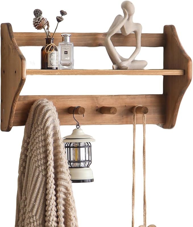 100% Solid Wood Wall Hooks by HuiDao