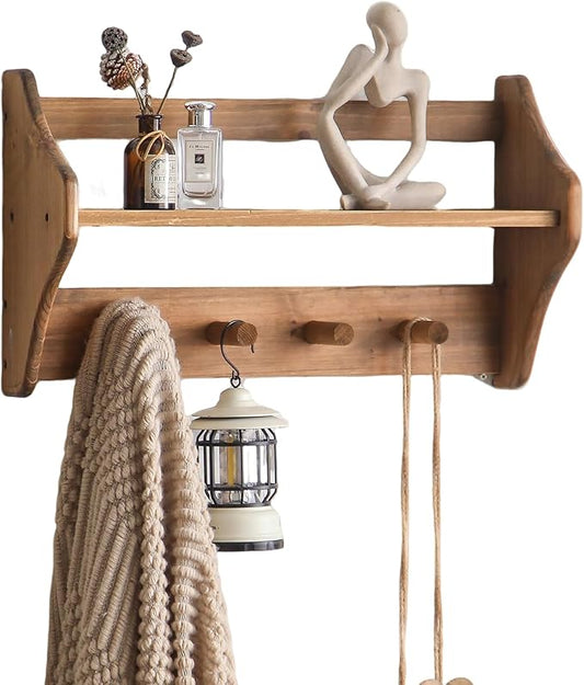 100% Solid Wood Wall Hooks by HuiDao