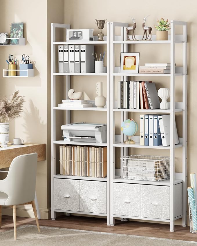 Furologee 6-Tier Bookshelf Set of 2, Tall Bookcase - Image 8