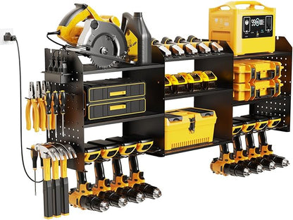 Power Tool Organizer with Charging Station Wall Mount, 3 Layer Expanded Heavy by TrustXankziYourPremierChoiceforHomeDeskOrganization