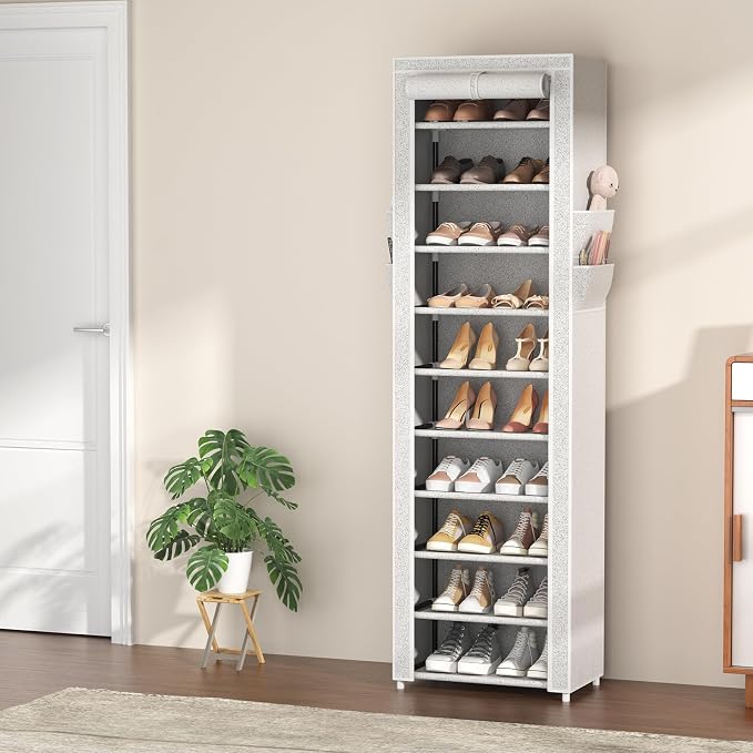 VTRIN Vertical Narrow Shoe Rack Organizer Tall Shoe Rack - Image 2