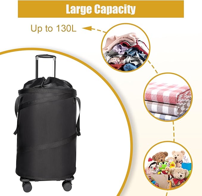 Bukere Laundry Hamper with Wheels, Extra Large 3 in 1 Pop Up Basket with - Image 2