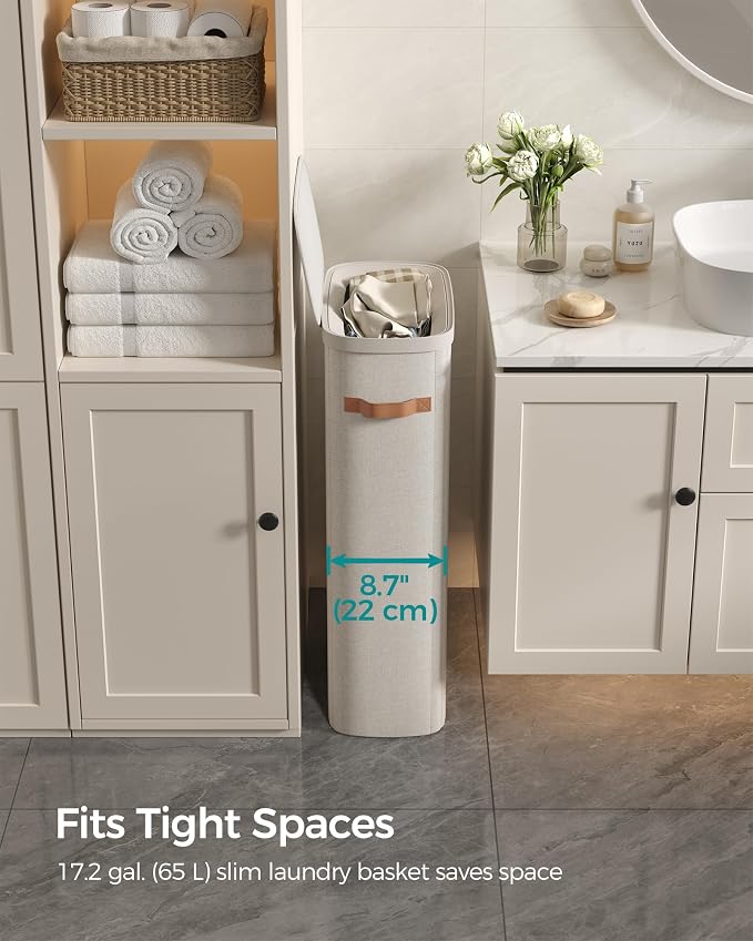 SONGMICS Laundry Basket, 17.2 Gal. Laundry Hamper, Easy Assembly, - Image 3