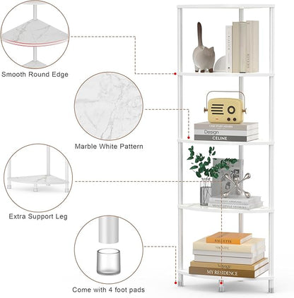 5 Tier Corner Shelf Stand, 44.1" Kitchen Shelf Organizer - Image 4