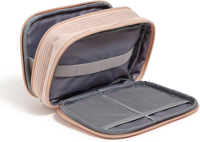 U Brands Dual Zip Corduroy Travel Electronics Organizer, Tech Carry Case - Image 2