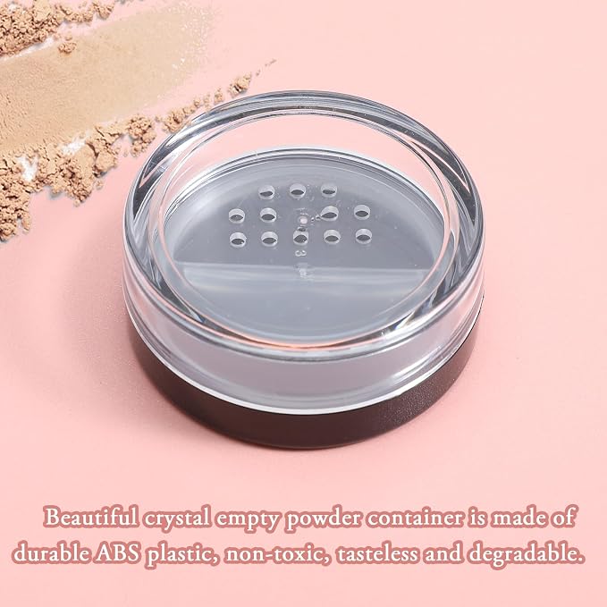 2pcs 10ml/0.34oz Plastic Empty Travel Small Loose Powder Compact Refillable - Image 5