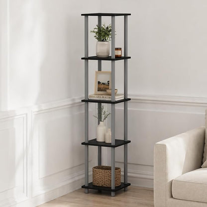 Furinno Turn-N-Tube Storage Shelves, 5-Tier Square Book Shelf, Corner Shelf by Furinno-FitsYourSpaceFitsYourBudget