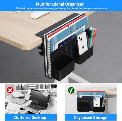 MAXECHO Desk Side Storage, Under Desk Laptop Mount, Table Side Hanging File - Image 3