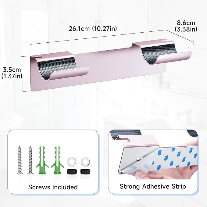 2 PCS Wall Mount Curling Iron Holder and Hair Tool Organizer - Image 4