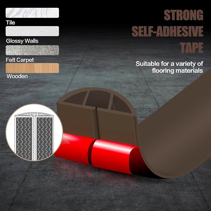 Floor Cord Cover Cable Cavity Self Adhesive Cord Hider Floor 3.3FT Floor Cable - Image 4