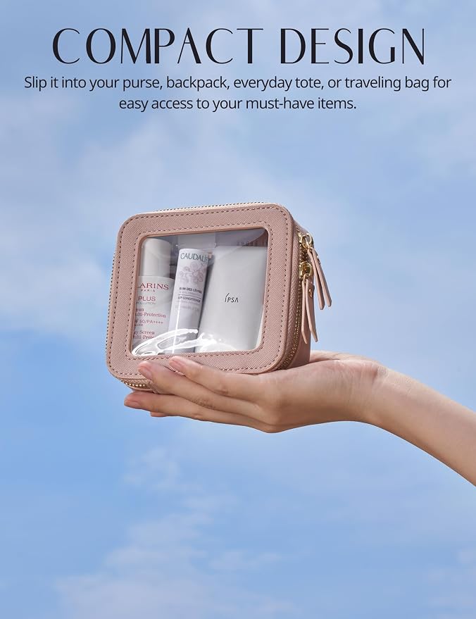 Popvibe Clear Makeup Bag Travel Cosmetic Case Transparent Toiletry Bag - Image 5