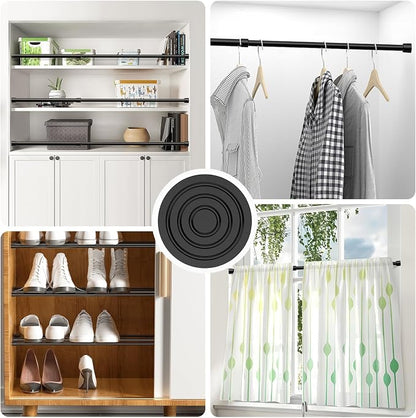 MEXAU 1Pack Spring Tension Curtain Rod 26-39 inch Black Small Tension Rod | - Image 3