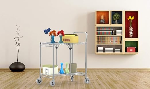 Luxor WSCC-2 Two-Shelf Collapsible Wire Utility Cart - Image 5