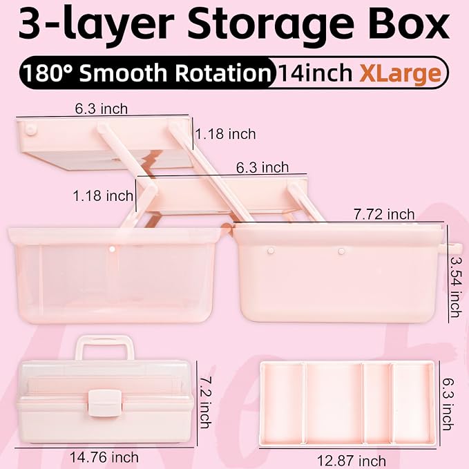 TERGOO 14in 3-Layer Multipurpose Craft Organizers and Storage - Image 2
