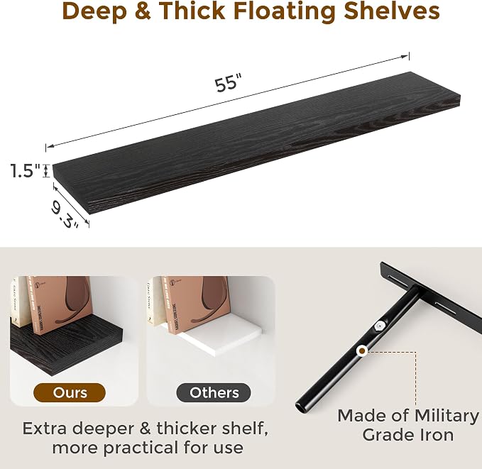 Fun Memories Black 55Inch Floating Shelves - Image 3